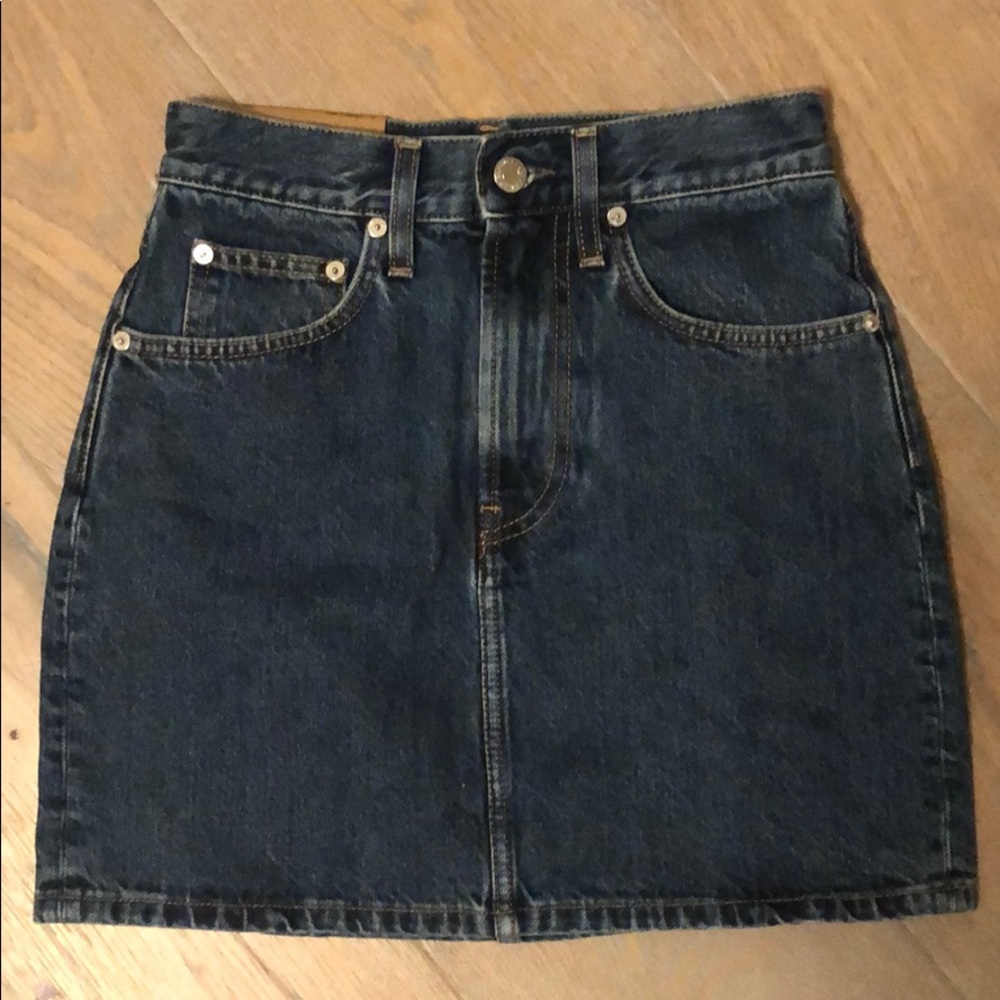 Helmut Lang Femme Hi Mini Denim Mini Skirt